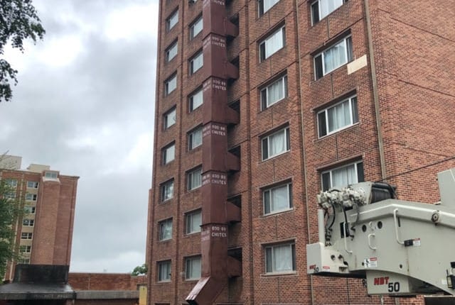 external chute at penn state university from chutes international